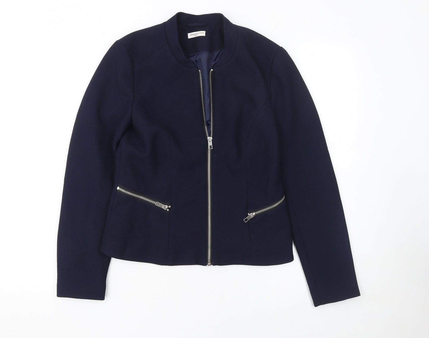 Jacqueline de Yong Women's Blue Slim Fit Zip Jacket Size 12