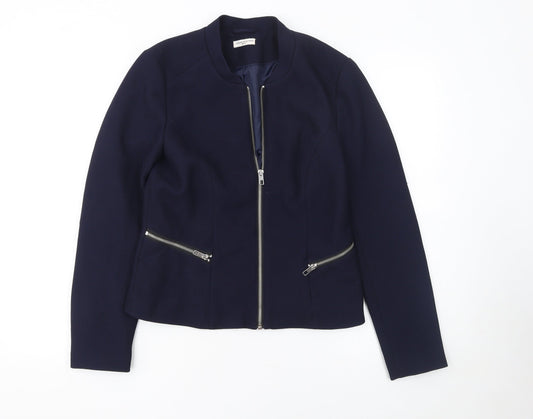 Jacqueline de Yong Women's Blue Slim Fit Zip Jacket Size 12