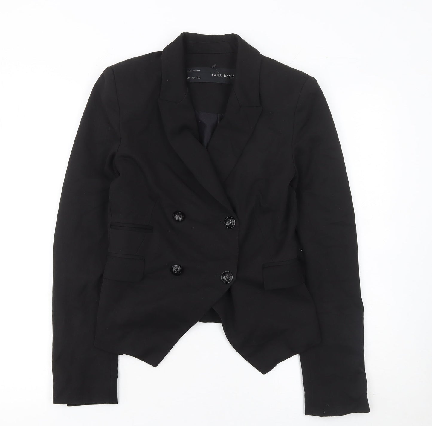 Zara Basic Women's Black Double Breasted Blazer XS