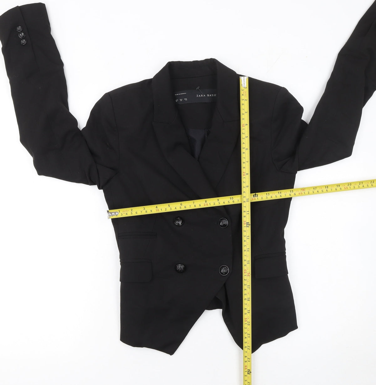 Zara Basic Women's Black Double Breasted Blazer XS