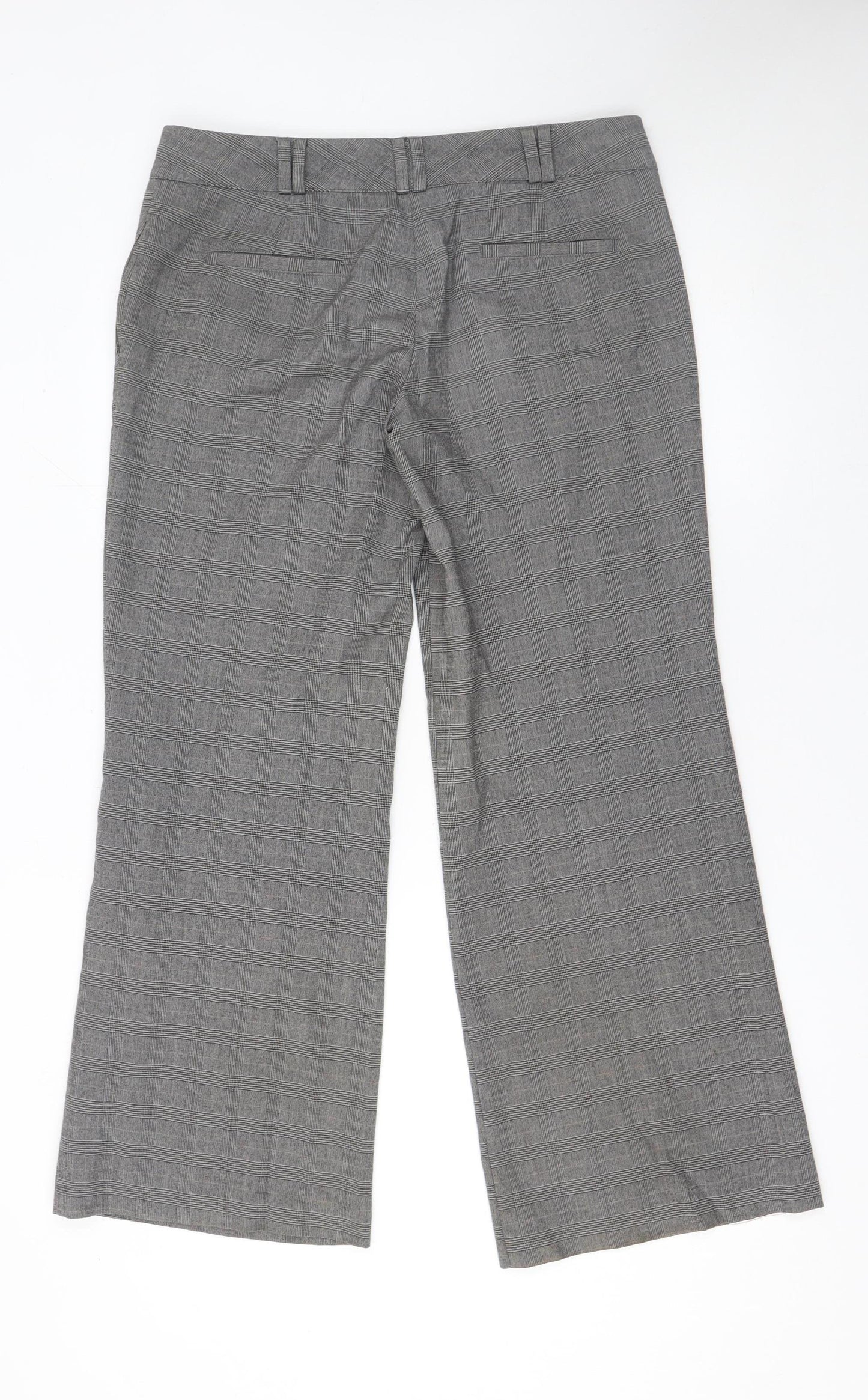 Marks and Spencer Women Grey Check Dress Pants Trousers Size 12 Regular