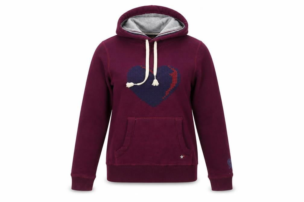 Hilfiger Denim Women's Purple Heart Print Pullover Hoodie Size S