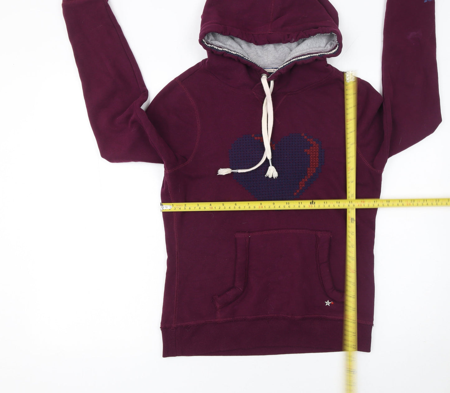 Hilfiger Denim Women's Purple Heart Print Pullover Hoodie Size S