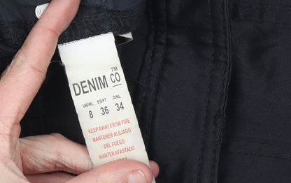 Brand and care label for Denim Co Women's Black Slim Fit Stretch Jeans, size 8