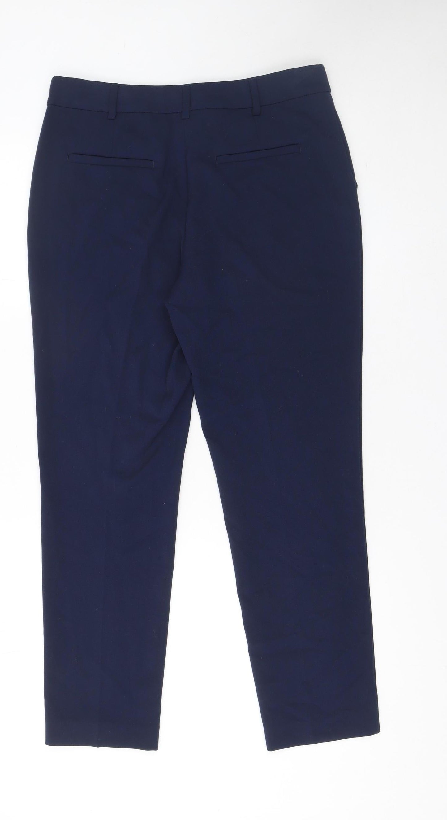 Marks and Spencer Womens Blue Size 10 Regular Stretch Trousers