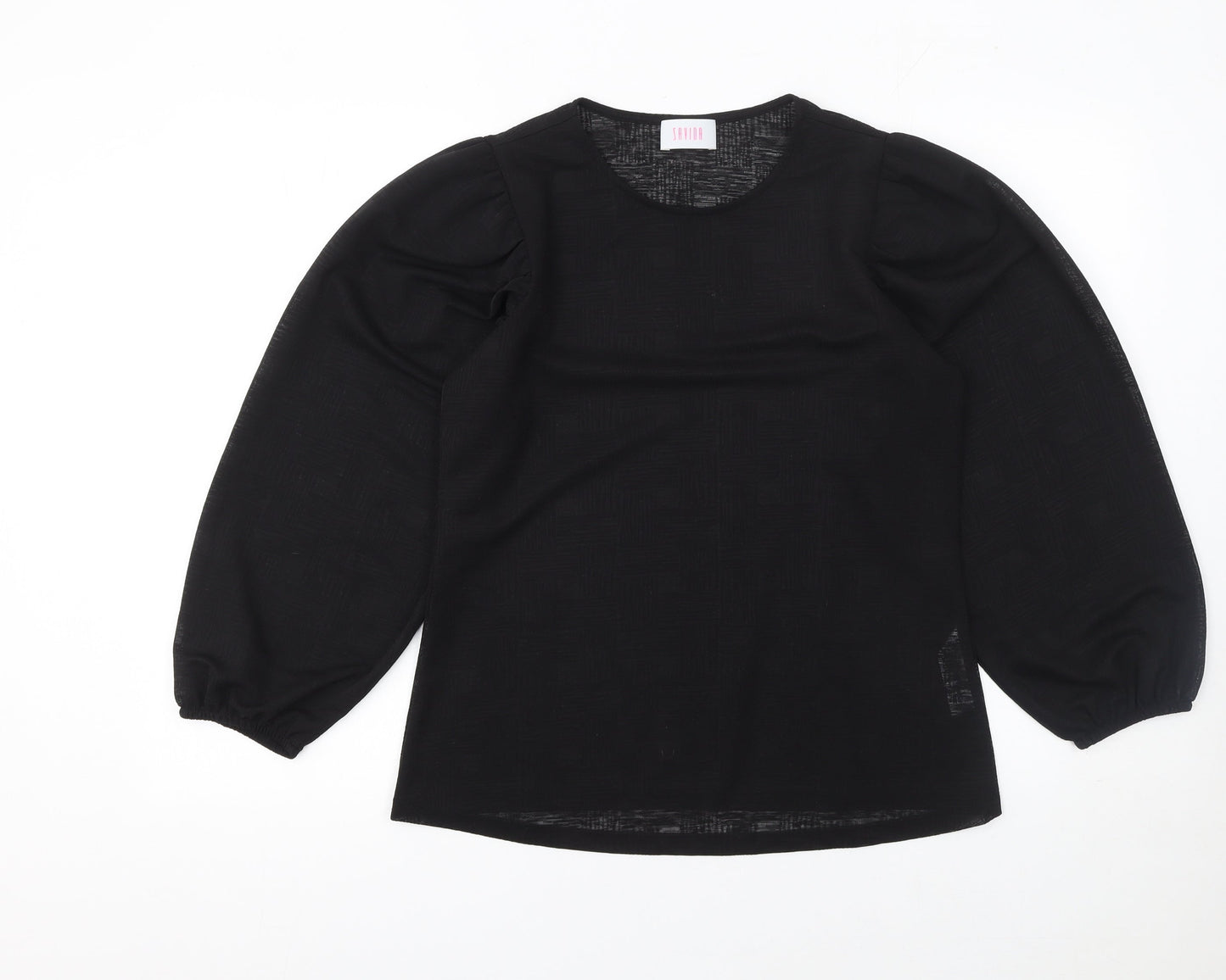Savida Women’s Black Long Sleeve Puff Blouse Size 12
