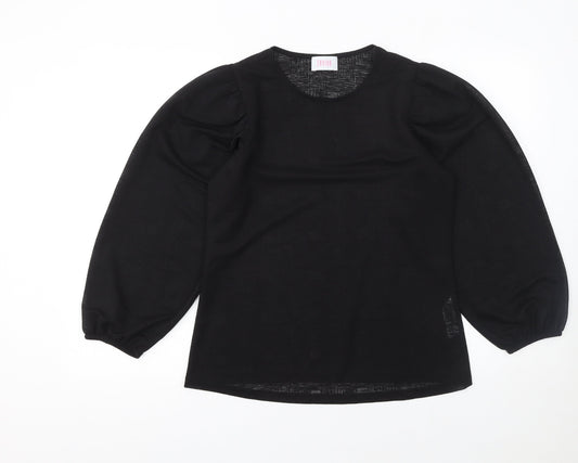 Savida Women’s Black Long Sleeve Puff Blouse Size 12