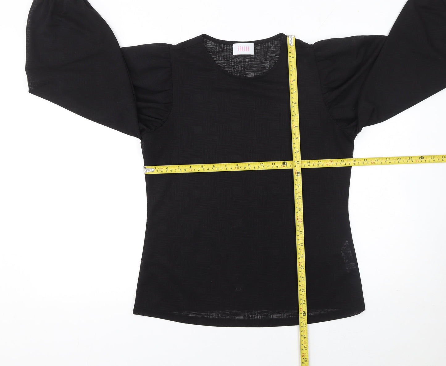 Savida Women’s Black Long Sleeve Puff Blouse Size 12