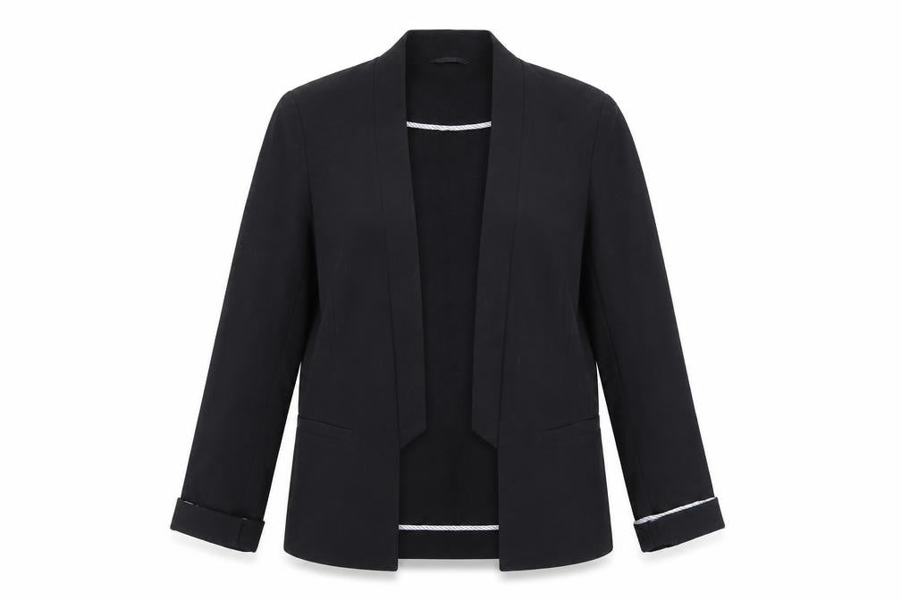 Marks & Spencer Women Black Size 10 Regular Fit Blazer Jacket