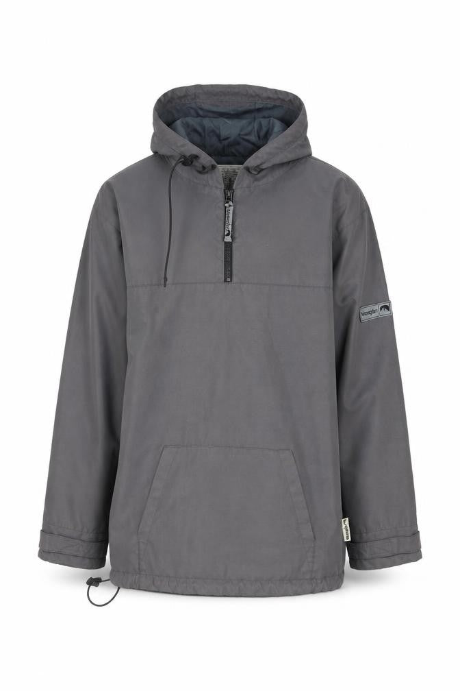Wrangler Men's Grey Hooded Anorak Jacket Size L Outdoor Casual