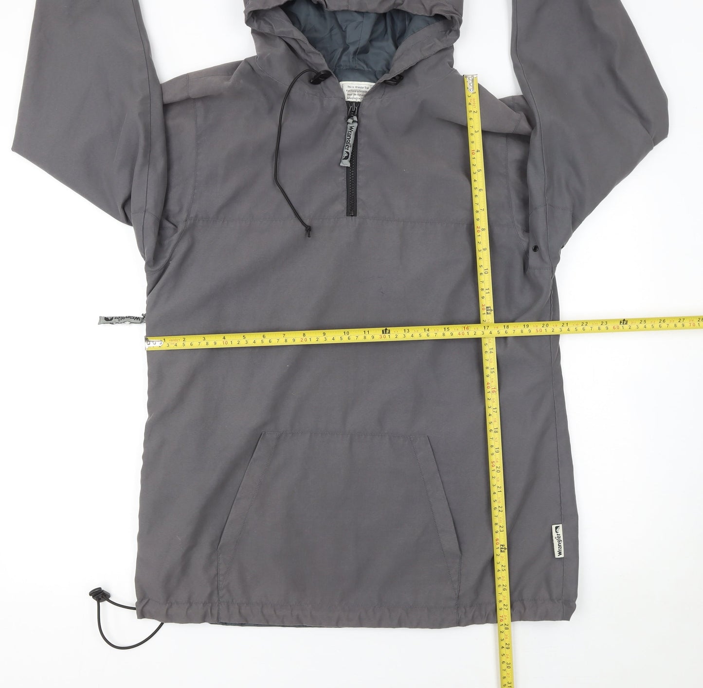 Wrangler Men's Grey Hooded Anorak Jacket Size L Outdoor Casual