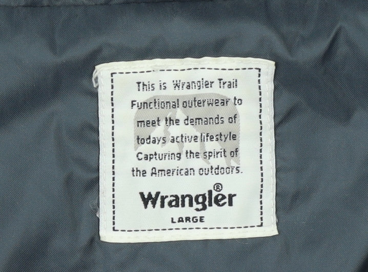 Wrangler Men's Grey Hooded Anorak Jacket Size L Outdoor Casual