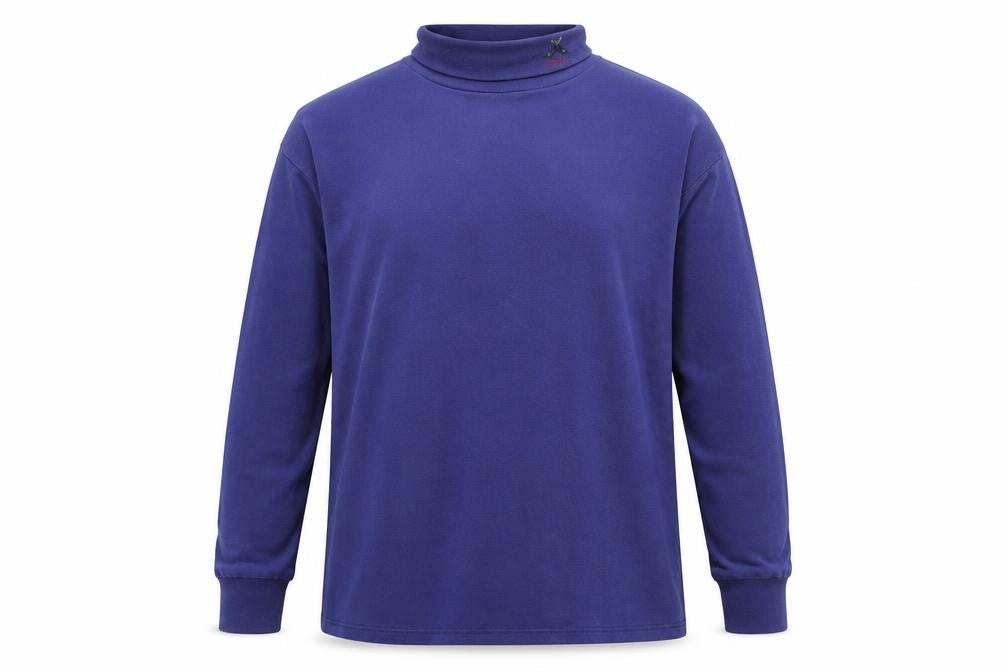 Pringle Men’s Blue Cotton High Neck Sweatshirt XL Vintage Style