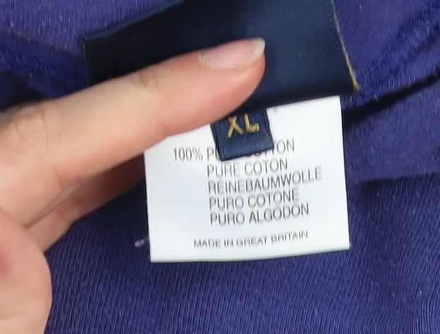 Pringle Men’s Blue Cotton High Neck Sweatshirt XL Vintage Style