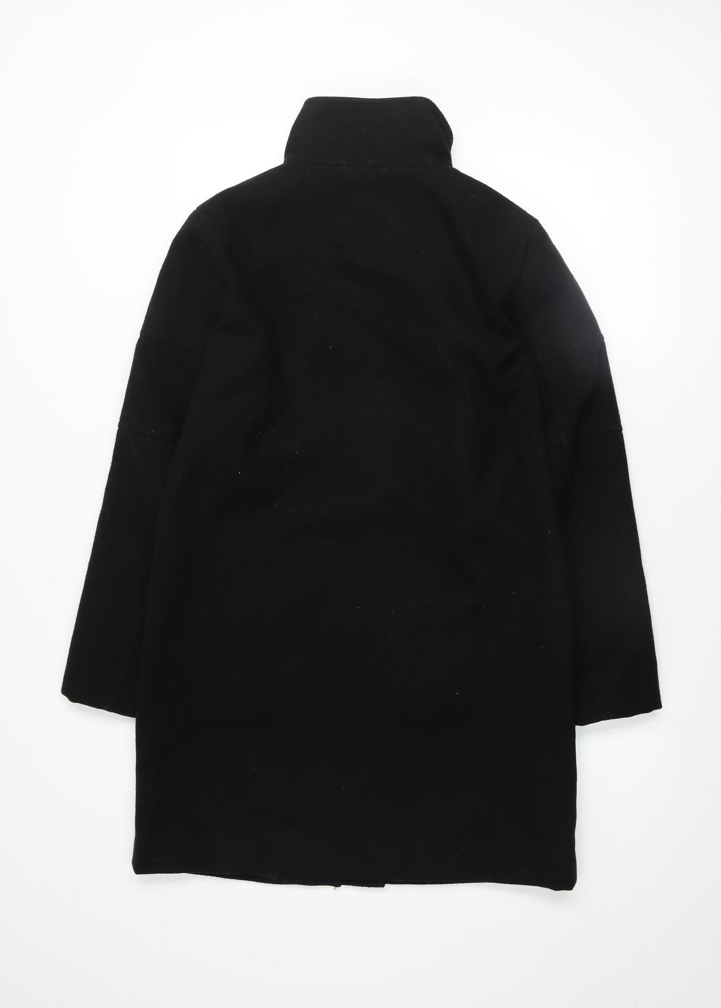 Jacqueline de Yong Womens Black Mid-Length Zip Coat Size S