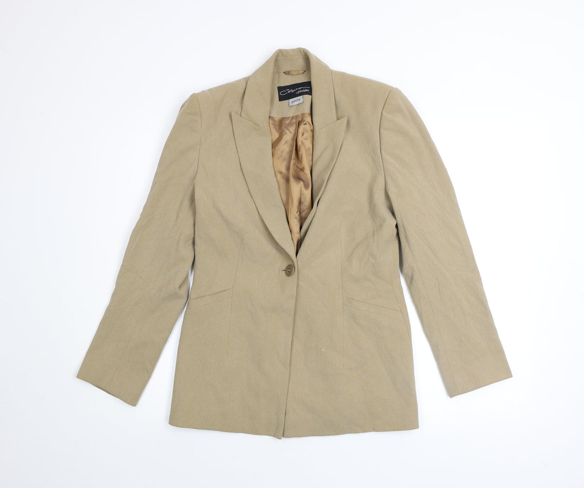 Principles Petite Beige Single-Breasted Blazer Jacket Size 10