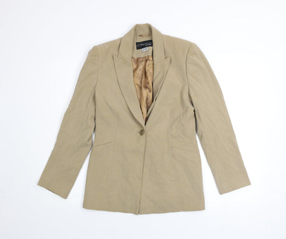 Additional front view of Principles Petite Beige Single-Breasted Blazer Jacket, size 10