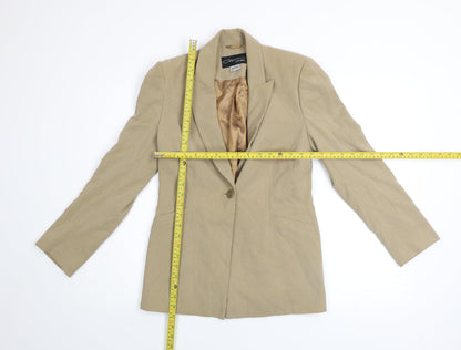 Back view of Principles Petite Beige Single-Breasted Blazer Jacket, size 10