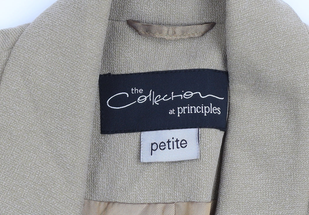 Principles Petite Beige Single-Breasted Blazer Jacket Size 10