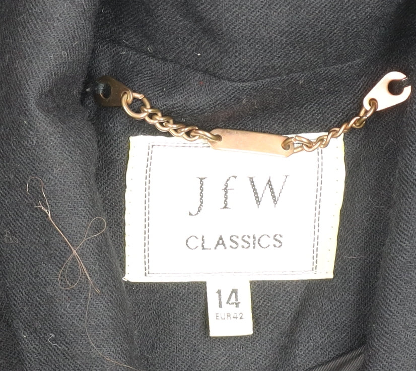 JFW Classics Womens Black Wool Blazer Size 14 Double Breasted Smart Jacket