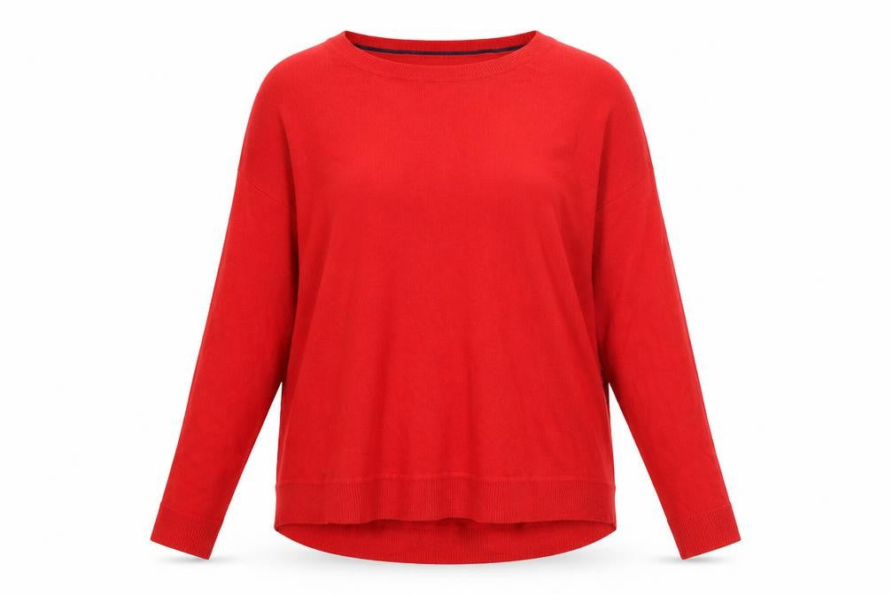 Joules Womens Red Crew Neck Long Sleeve Pullover Jumper Size 2XS
