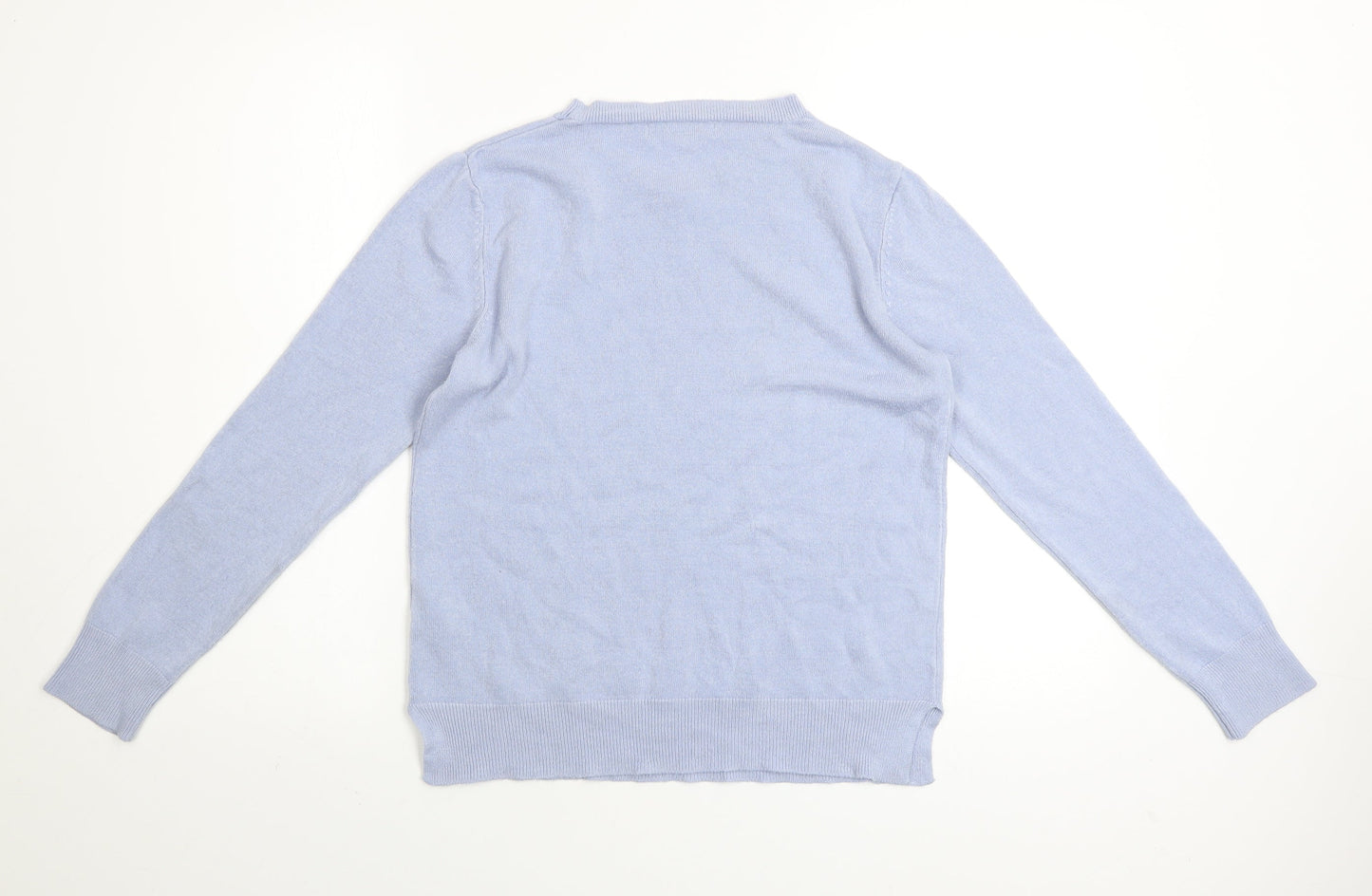 Marks and Spencer Women Blue Size 12 Crew Neck Acrylic Jumper