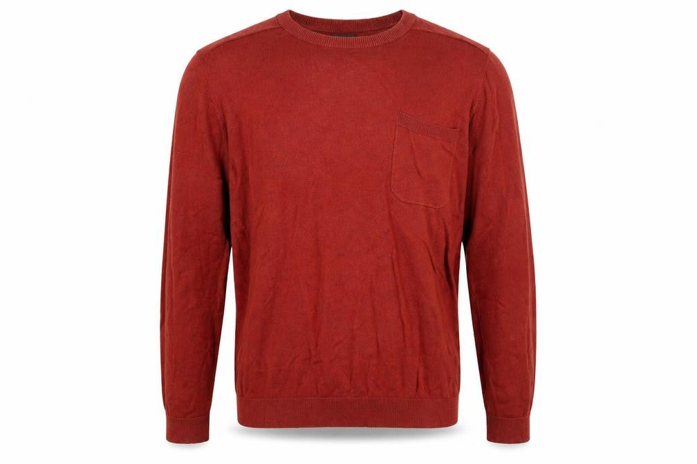 Next Men's Red Cotton Blend Crew Neck Jumper Size L Casual Knitwear