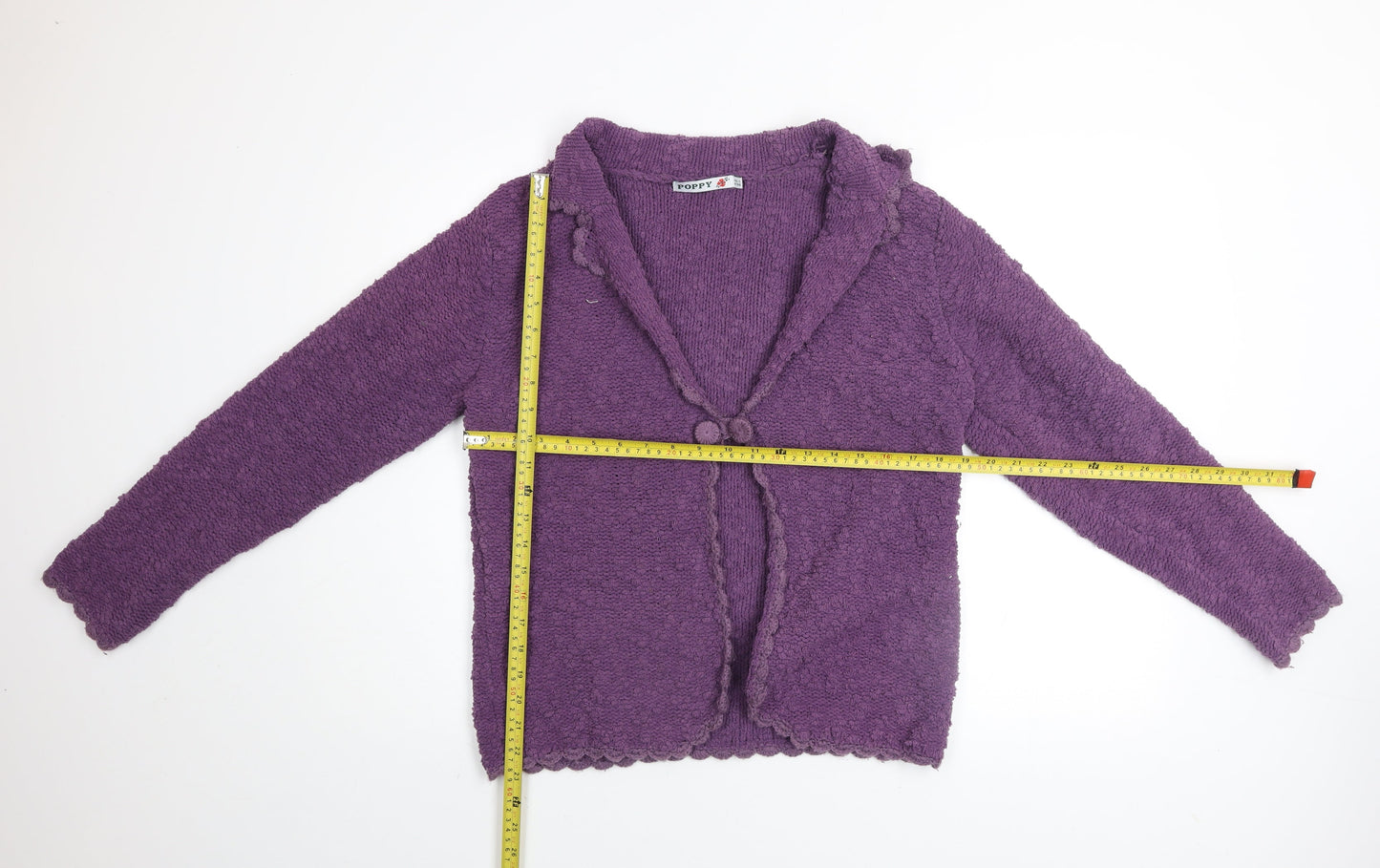 Poppy Womens Purple Knit Button Cardigan UK 12 Long Sleeve