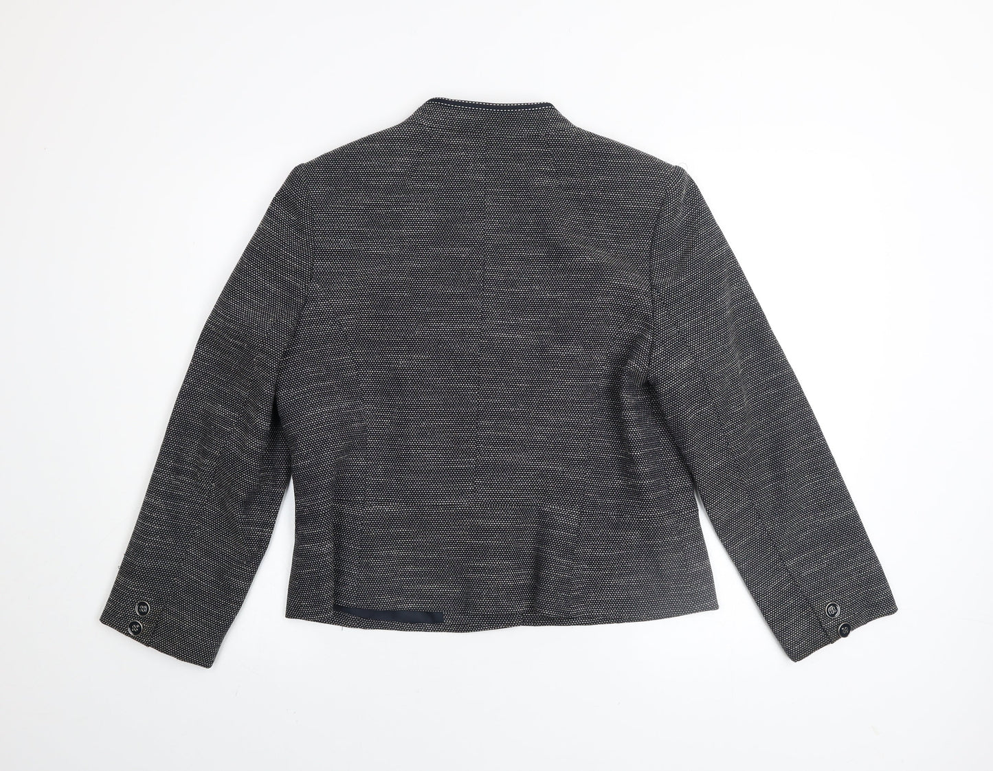 CC Women's Grey Tweed Blazer Size 14 Classic Lined Jacket