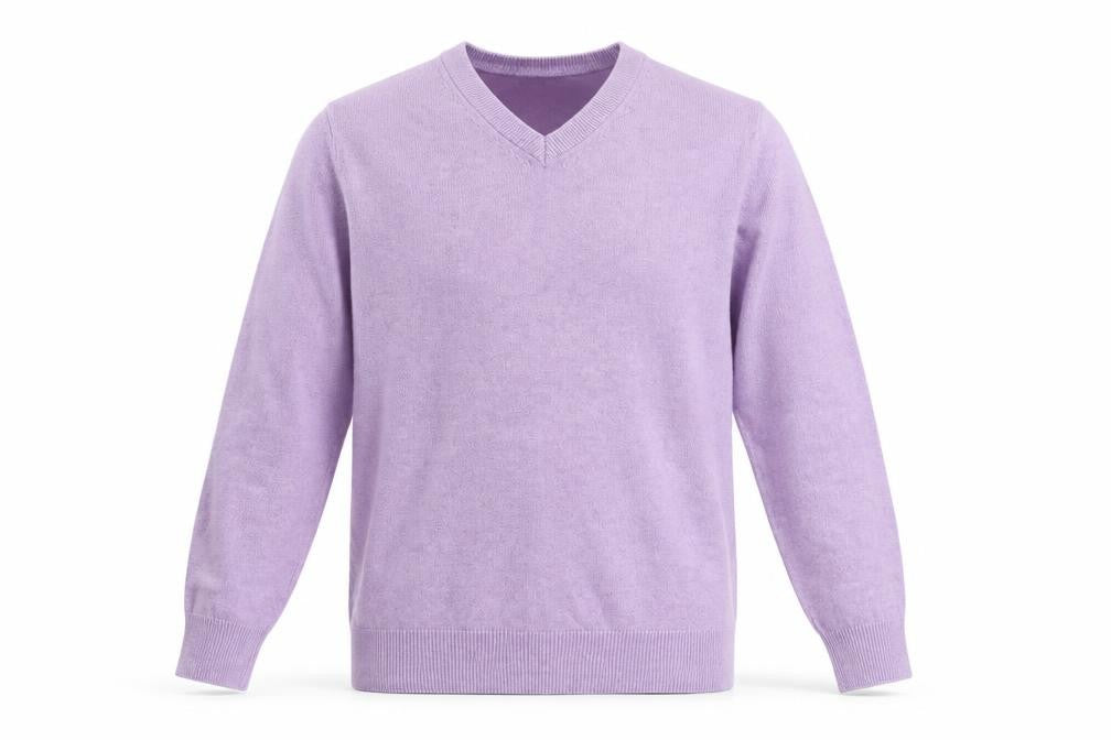 Marks & Spencer Men’s Purple V-Neck Cotton Jumper Size S