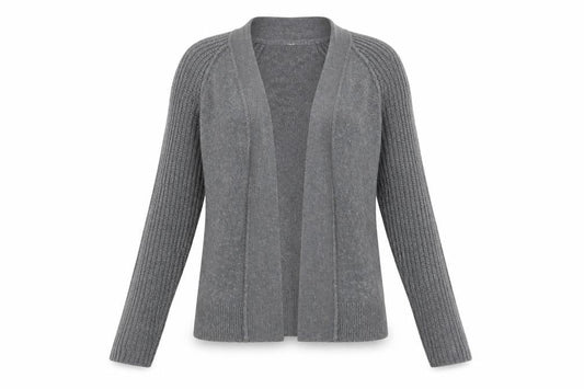 Gap Women Grey Knit Cardigan Jumper Medium Wool Blend Long Sleeve