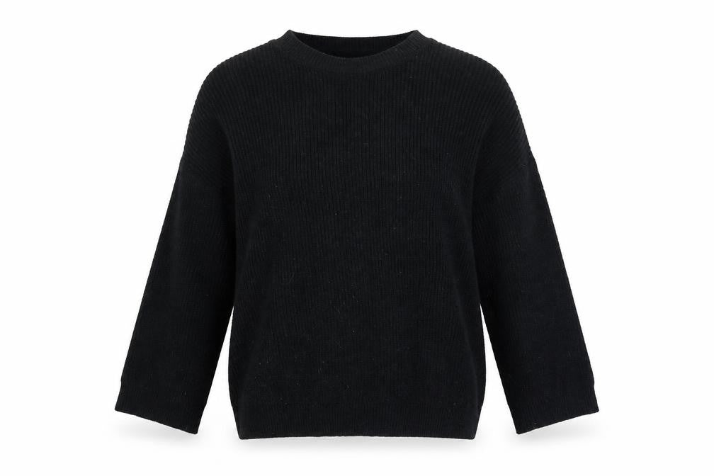 Pull & Bear Women’s Black Acrylic Knit Jumper M-L Relaxed Fit