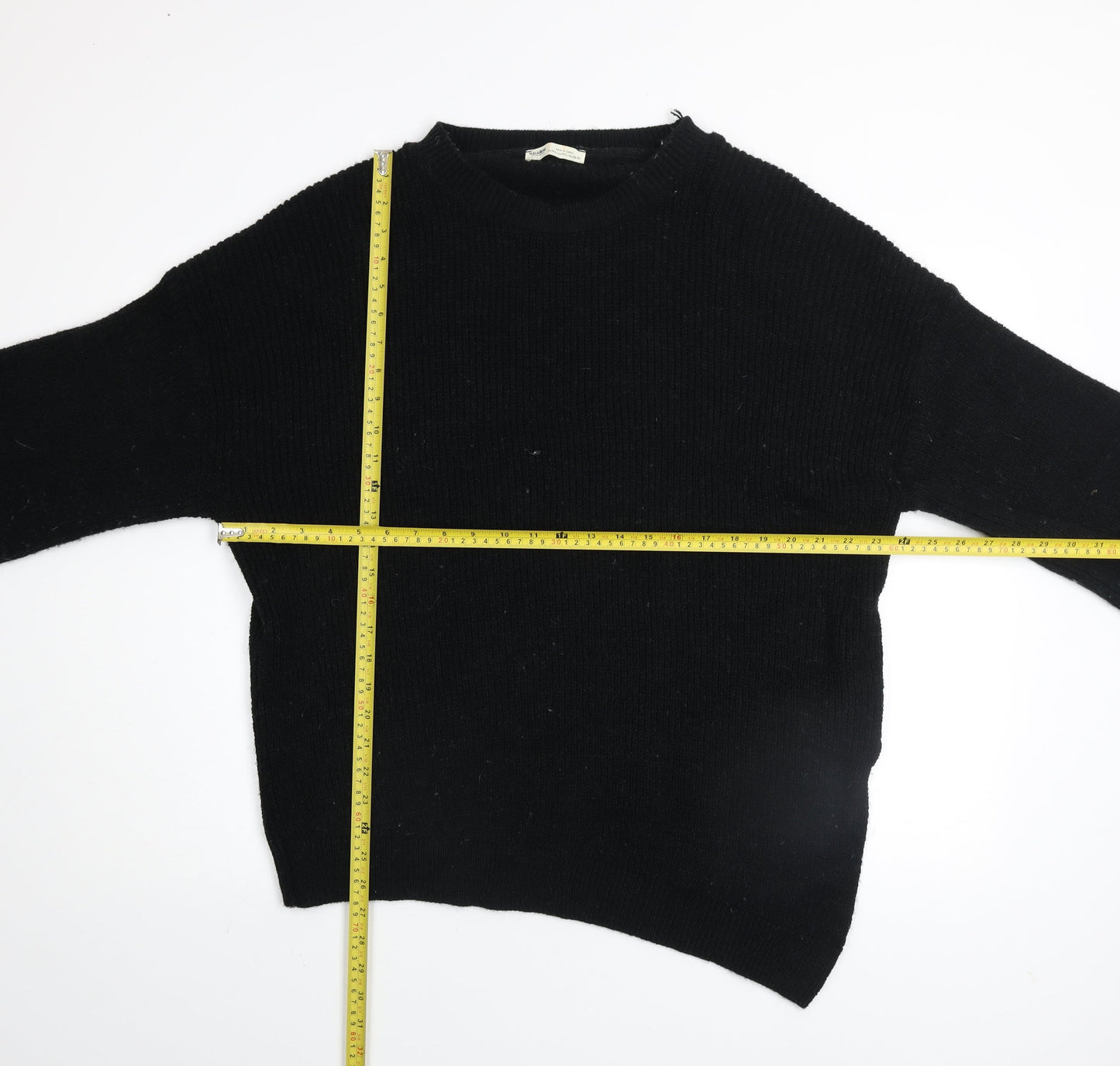 Pull & Bear Women’s Black Acrylic Knit Jumper M-L Relaxed Fit