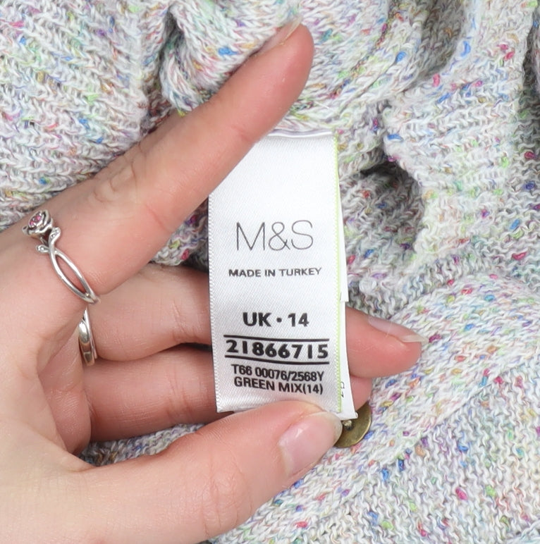 Marks and Spencer Women’s Multicoloured Knit Cardigan UK 14