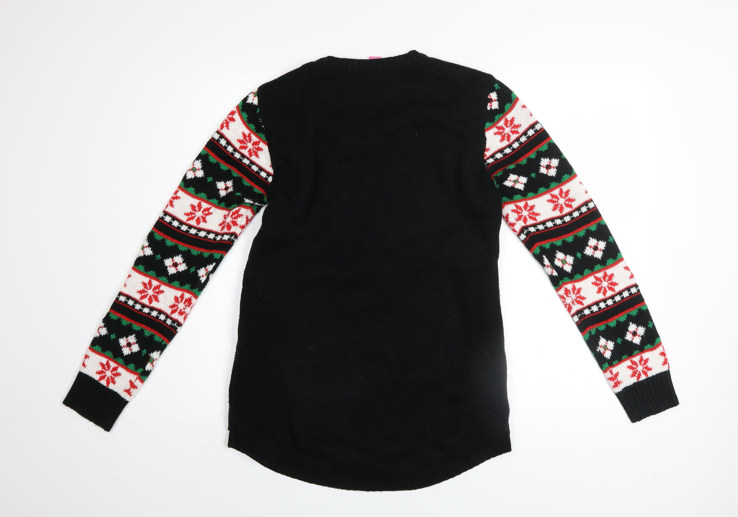 No Boundaries Girls Black Christmas Unicorn Long Sleeve Sweater Dress 11-13 Years