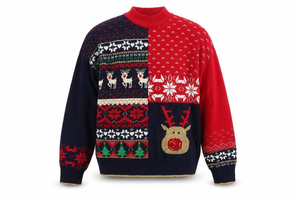 Next Men's Multicoloured Christmas Reindeer Jumper Size M Pullover