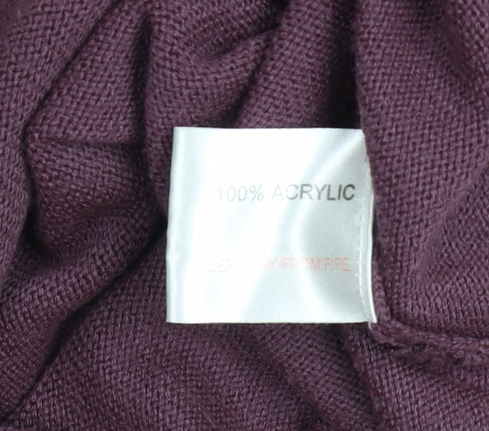 Honor Millburn EWM Womens Purple Embroidered Knit Jumper Size 18/20 Acrylic