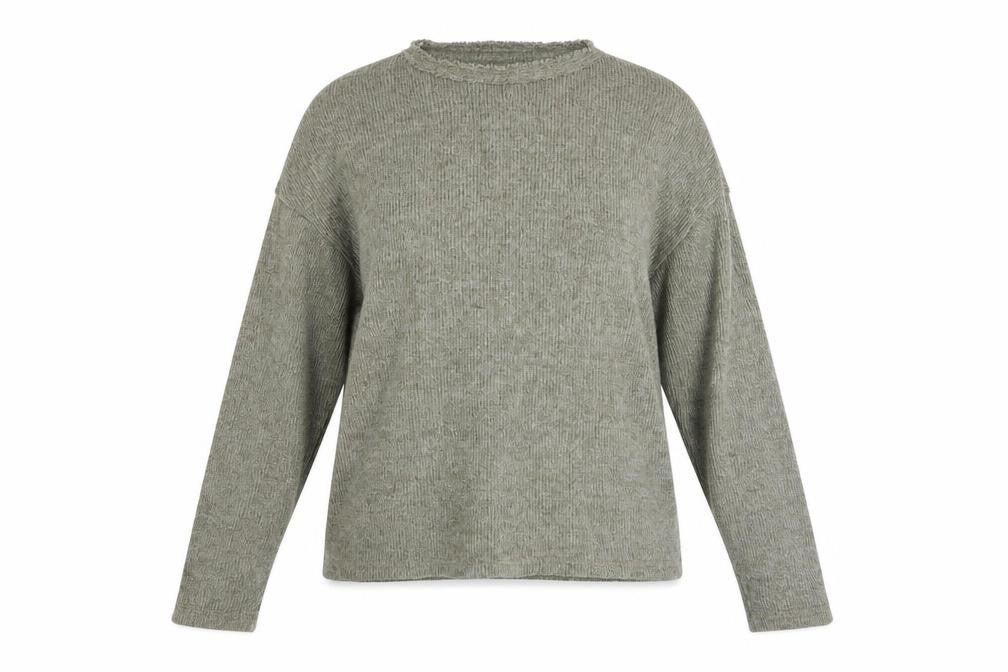 ZARA Women’s Grey Knit Pullover Jumper Size 10 Crew Neck
