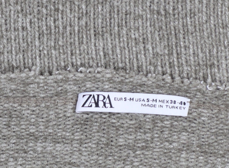 ZARA Women’s Grey Knit Pullover Jumper Size 10 Crew Neck