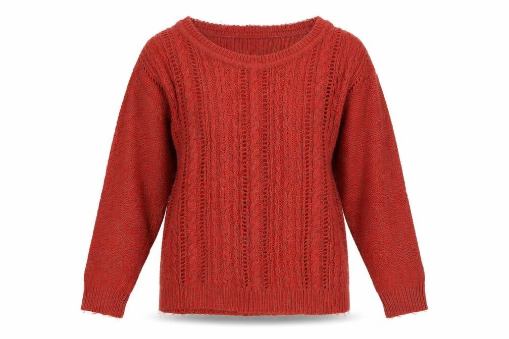 Oasis Women’s Red Cable-Knit Pullover Jumper Size L