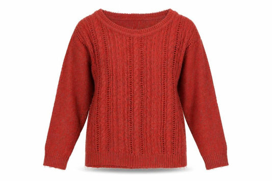 Oasis Women’s Red Cable-Knit Pullover Jumper Size L