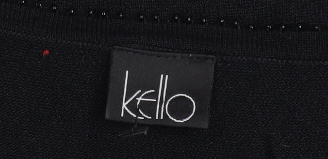Kello Women's Black Beaded V-Neck Sleeveless Knit Camisole Top