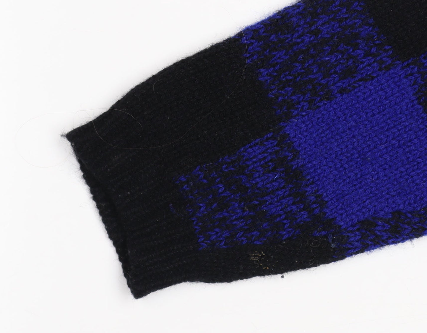 Vintage Gap Clothing Co. Men's Blue Black Wool Jumper Size S
