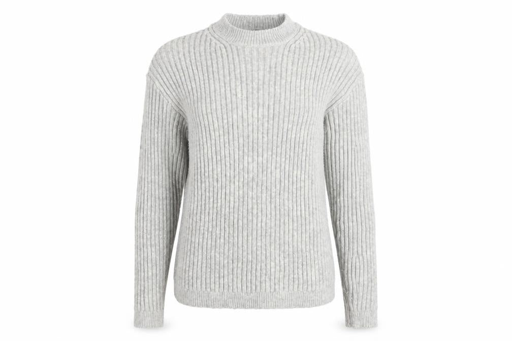 Marks & Spencer Women’s Grey Ribbed Knit Pullover Jumper XS