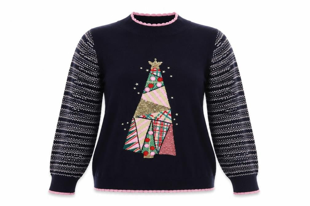 Next Women’s Black Christmas Sequin Jumper L Petite Pullover