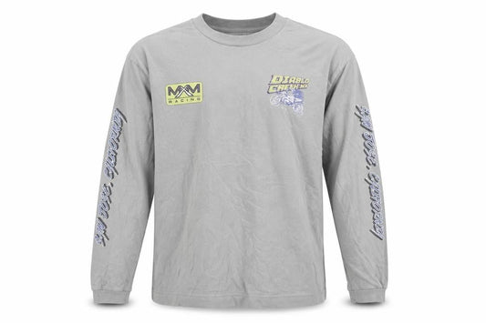 Hollister Men’s Grey Long Sleeve Graphic Racing Cotton T-Shirt M