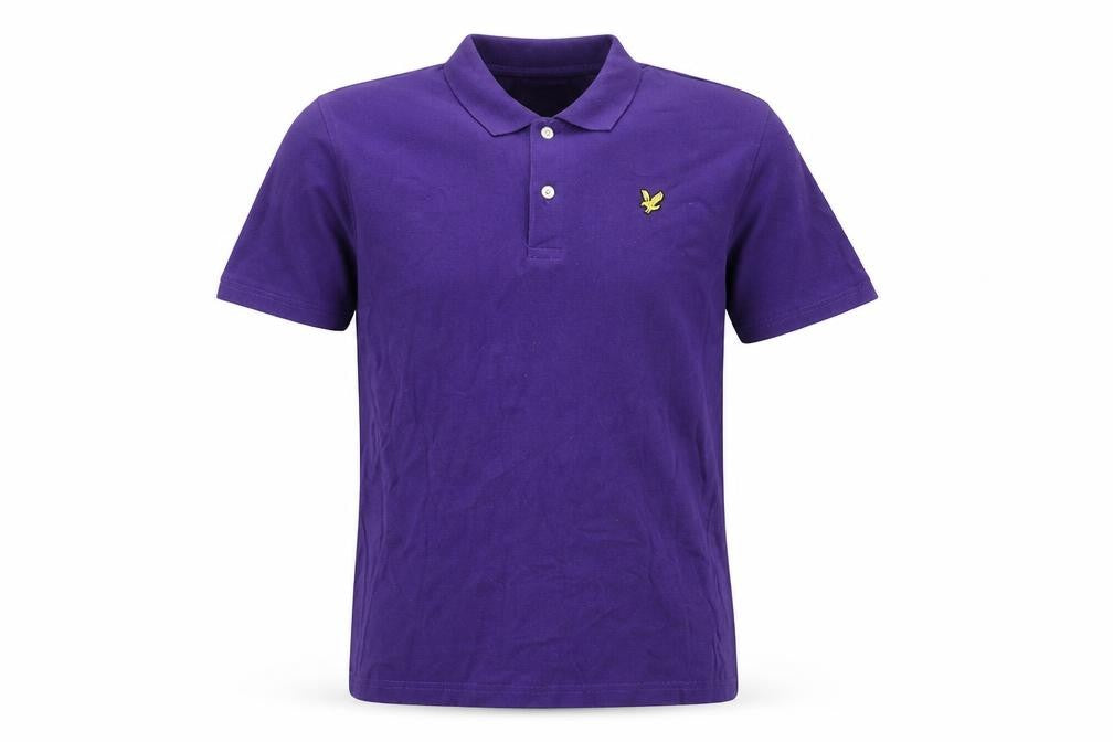 Lyle & Scott Men's Purple Short Sleeve Cotton Polo Shirt Size S