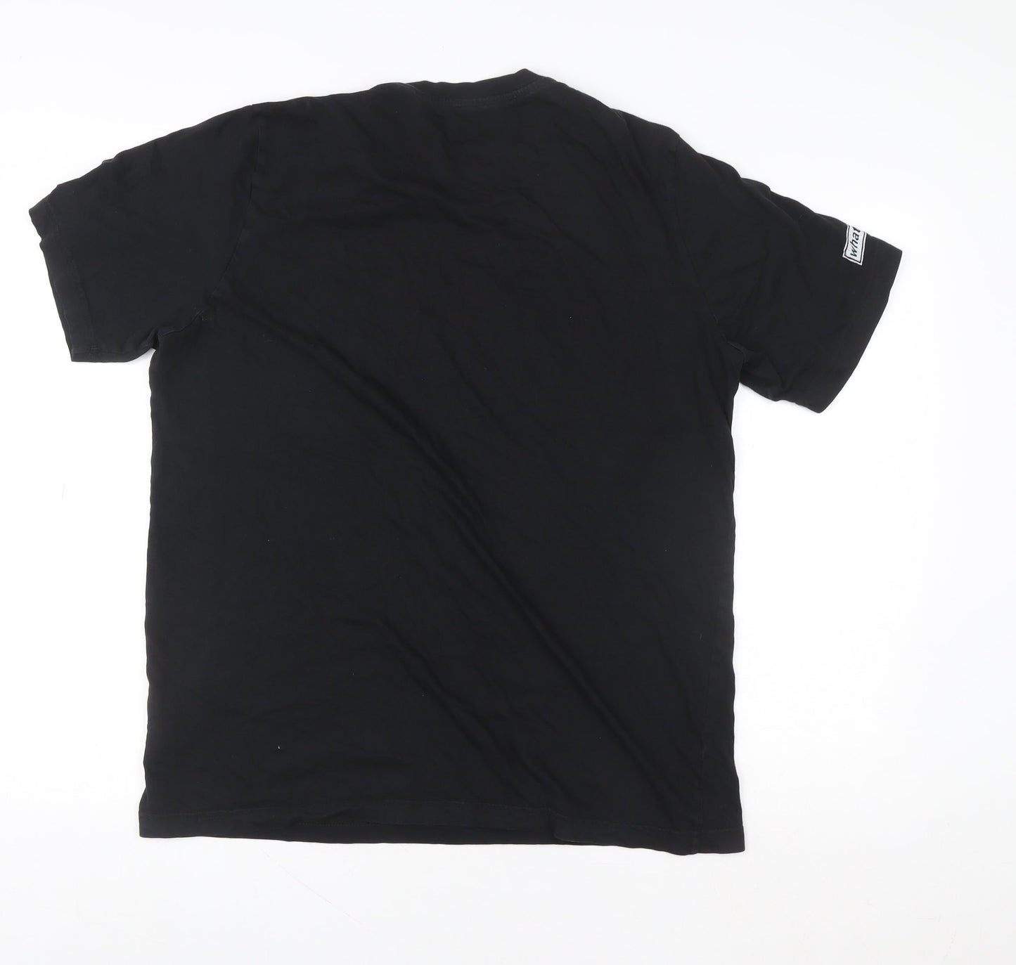 Adidas Mens Black Large Logo Graphic Sports T-Shirt