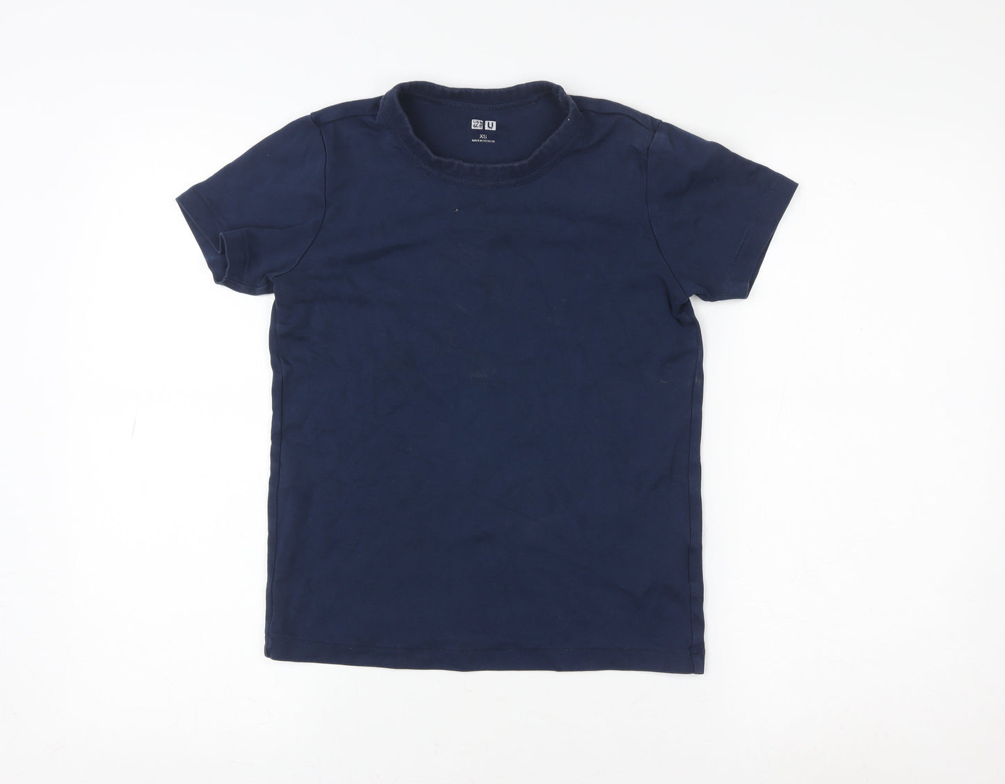 Uniqlo Women Blue XS Basic Crew Neck Cotton T-Shirt