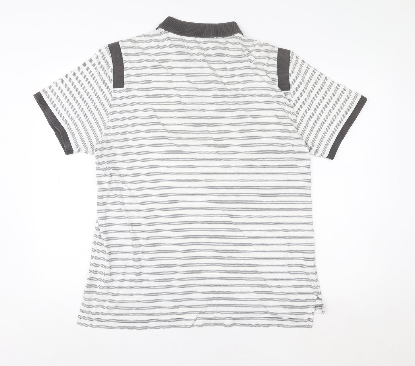 Original Penguin Men’s Grey Striped Polo Shirt XL Pima Cotton